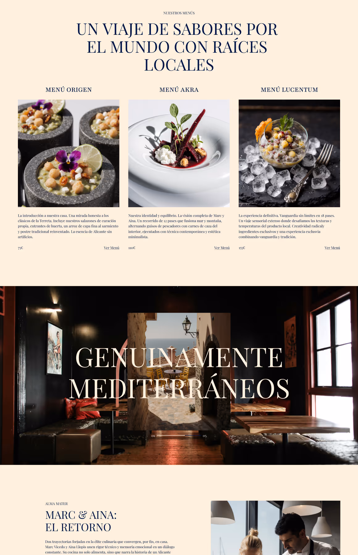 Diseño de la web de Akra Restaurante