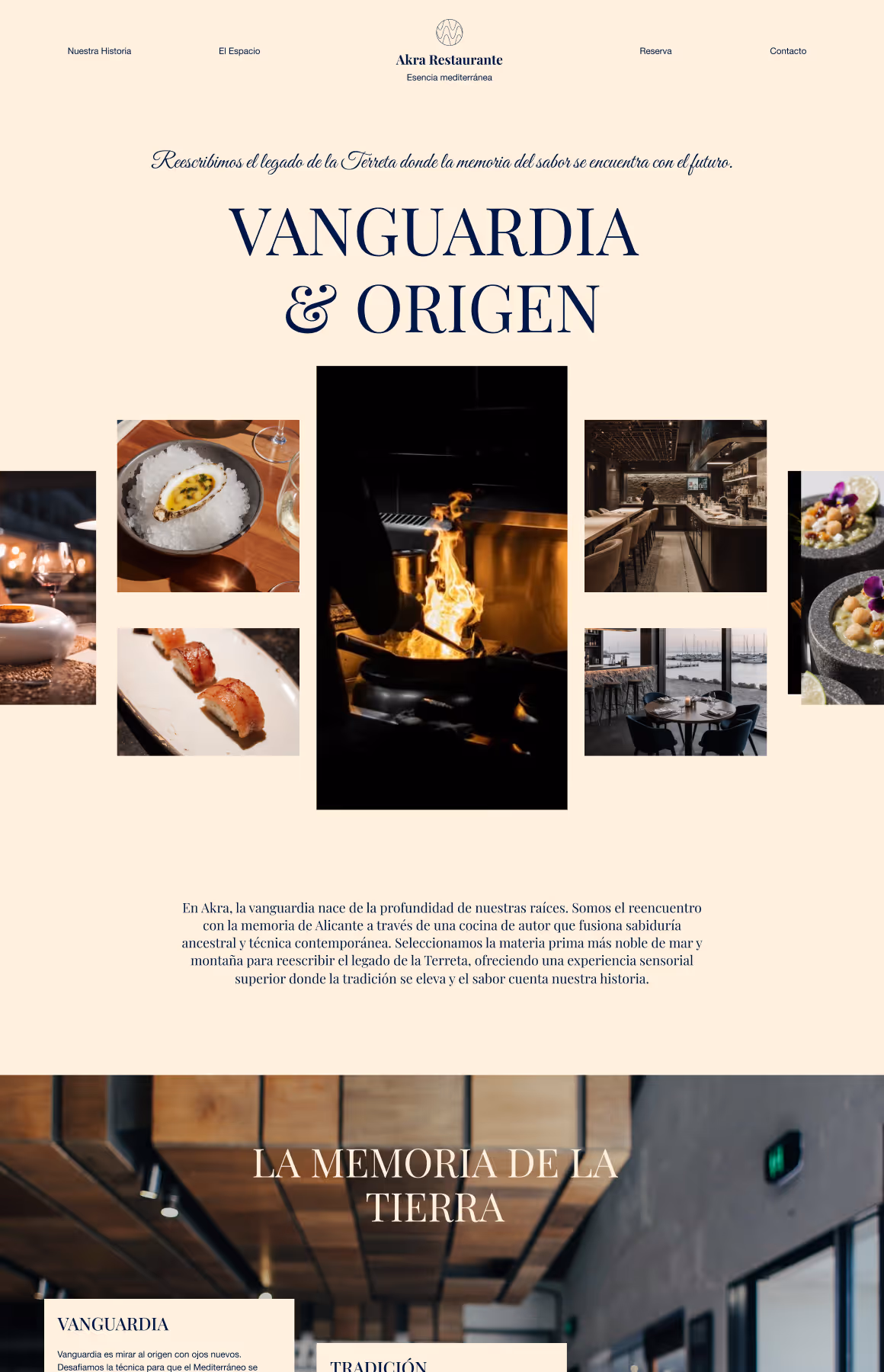 Diseño de la web de Akra Restaurante