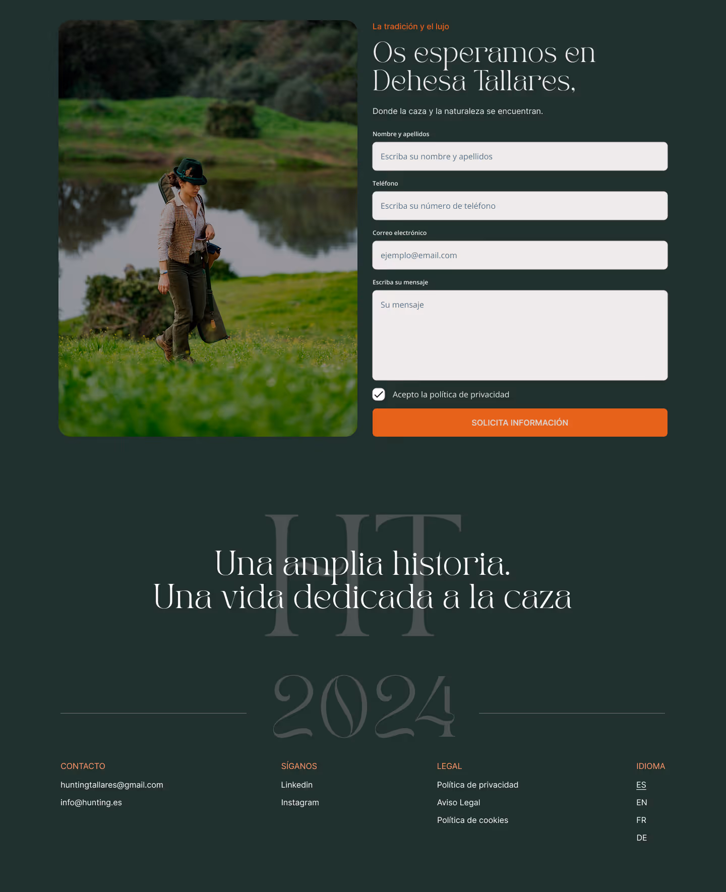 Diseño de la web de Hunting Tallares