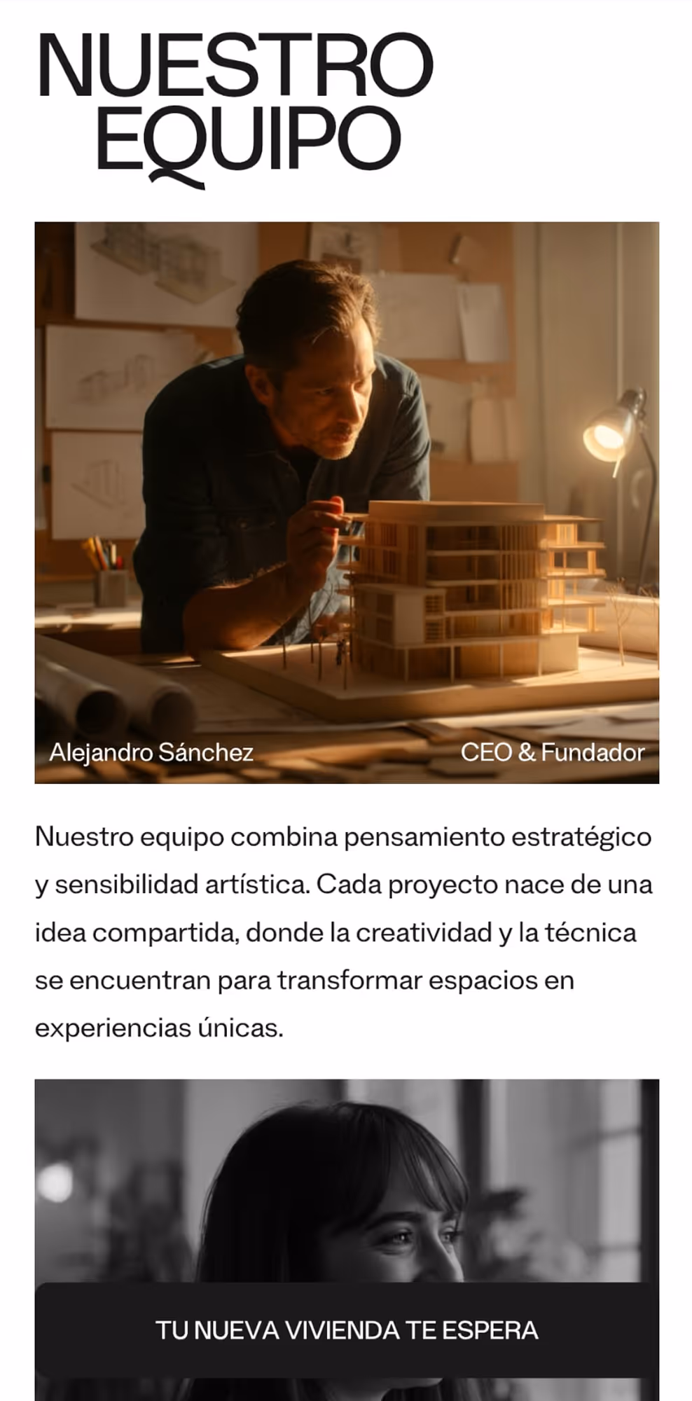 Versión móvil de la web de Estudio Arquó