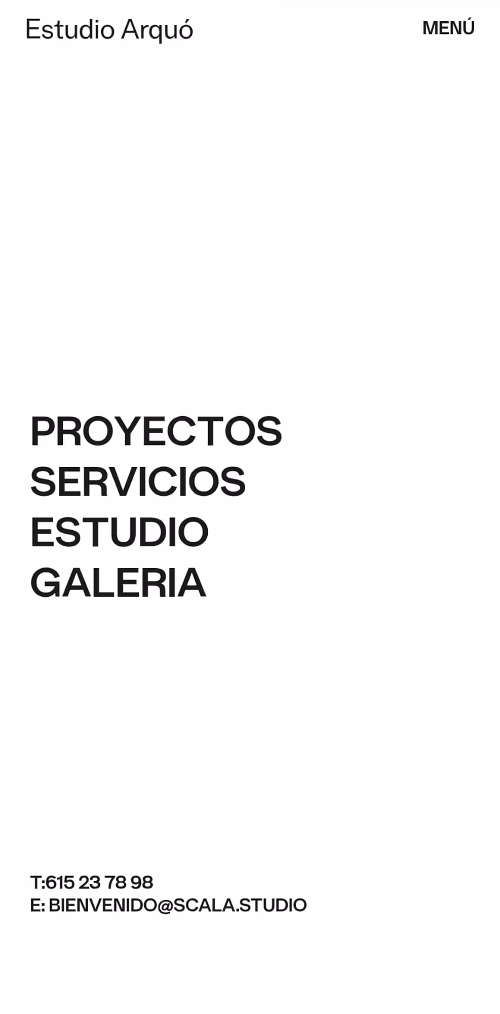 Versión móvil de la web de Estudio Arquó
