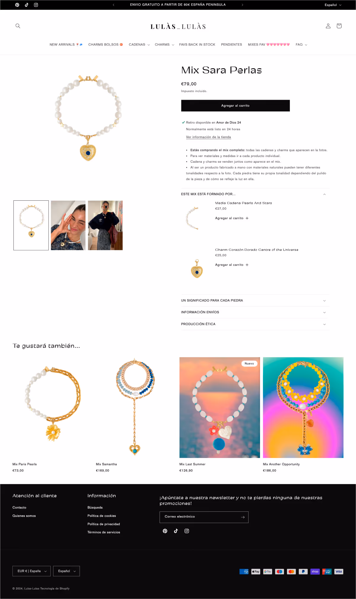 Página de producto (PDP) de la tienda Lulàs_Lulàs