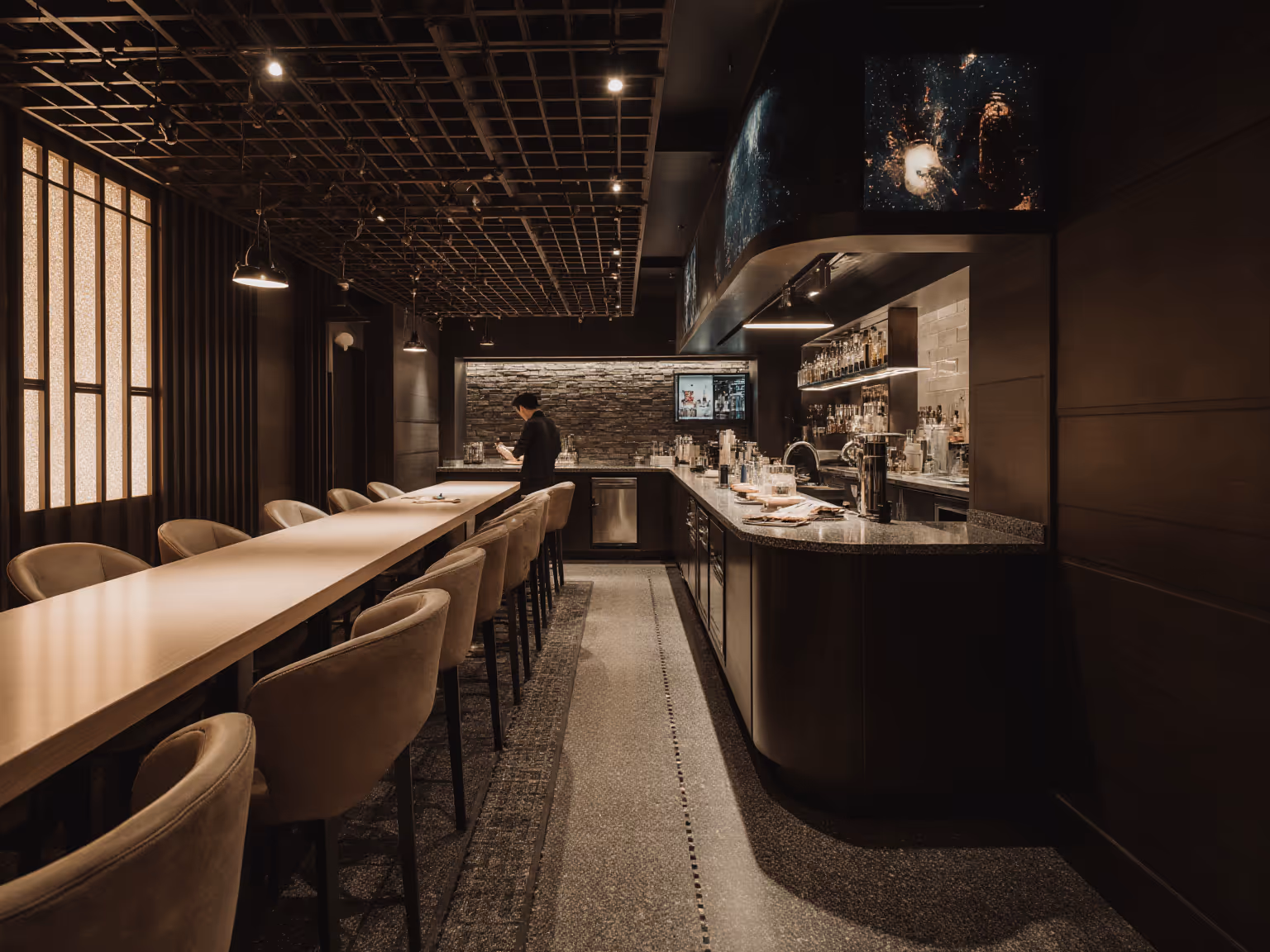 Cocina abierta de Akra Restaurante