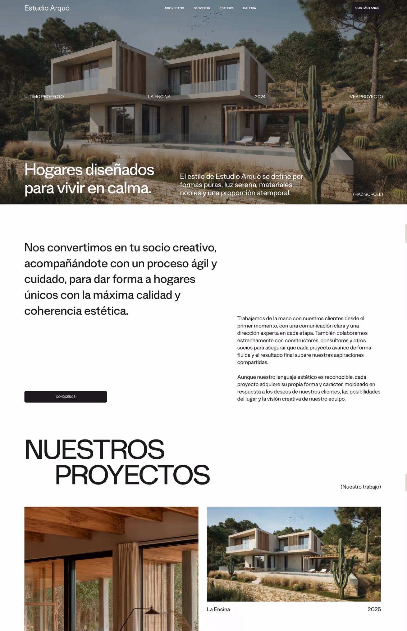 Diseño de la web de Estudio Arquó
