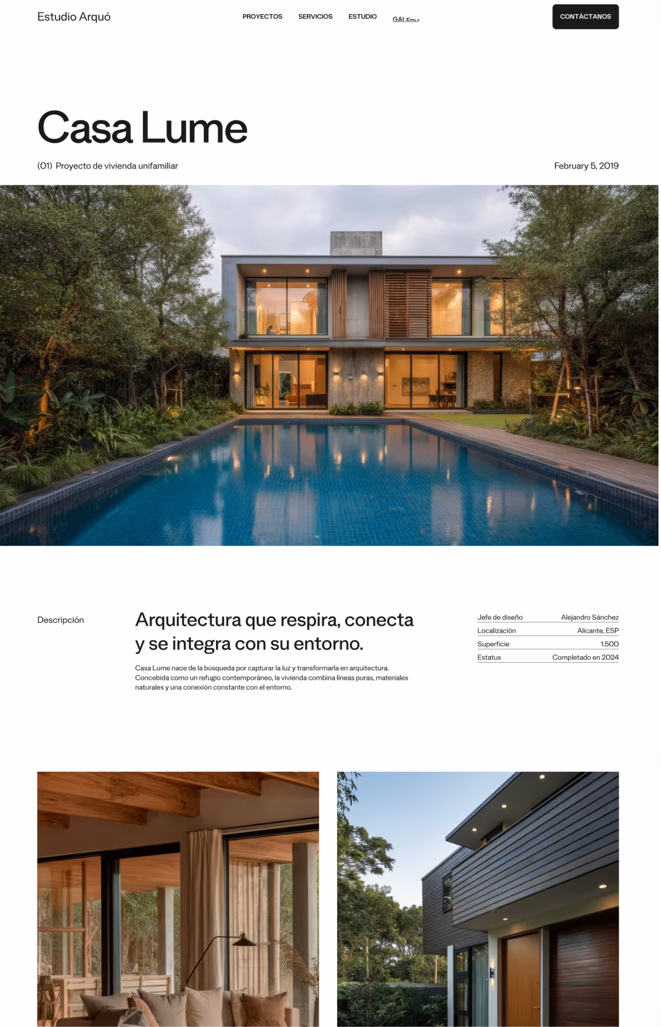 Diseño de la web de Estudio Arquó