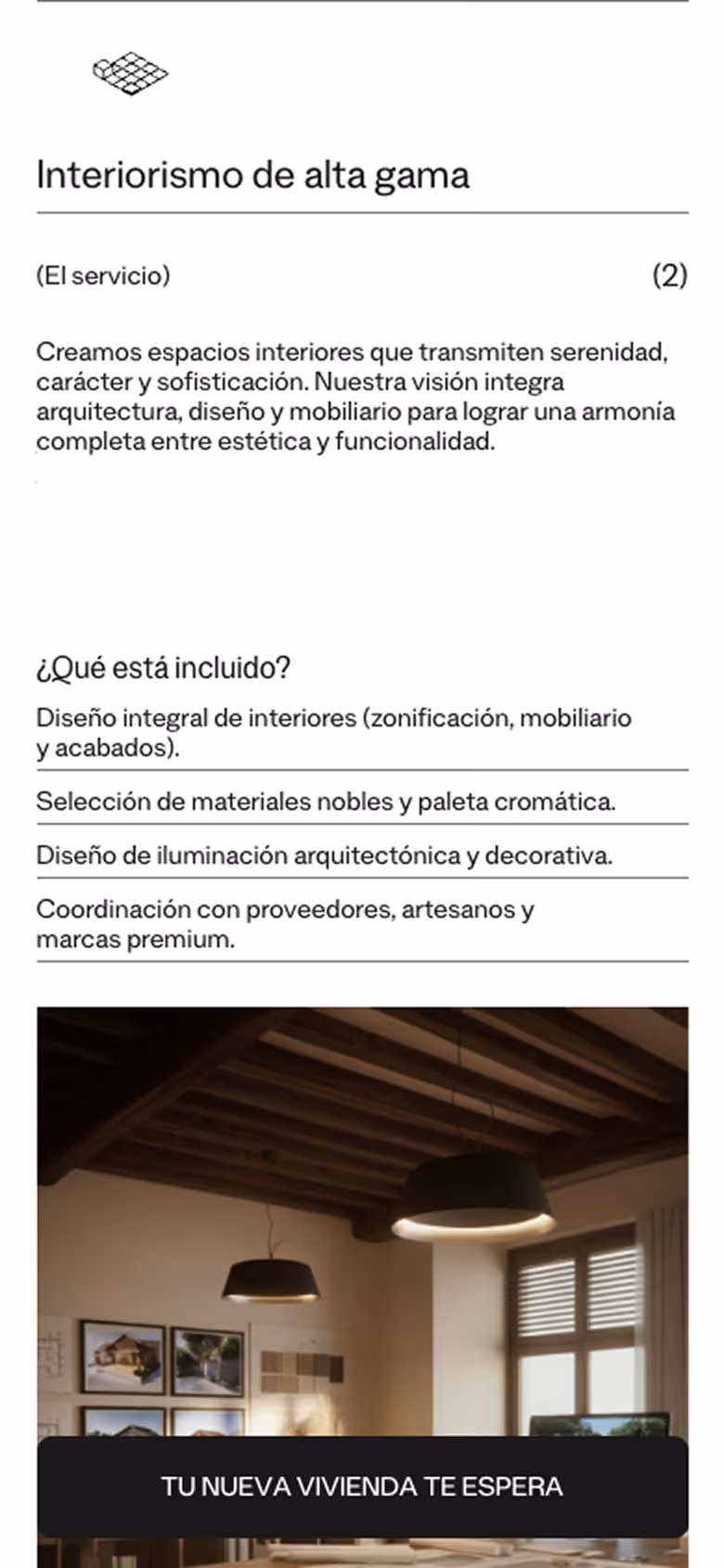 Versión móvil de la web de Estudio Arquó